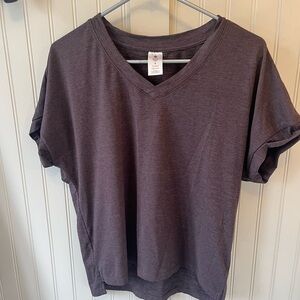 Women's V-Neck Purple Short Sleeve